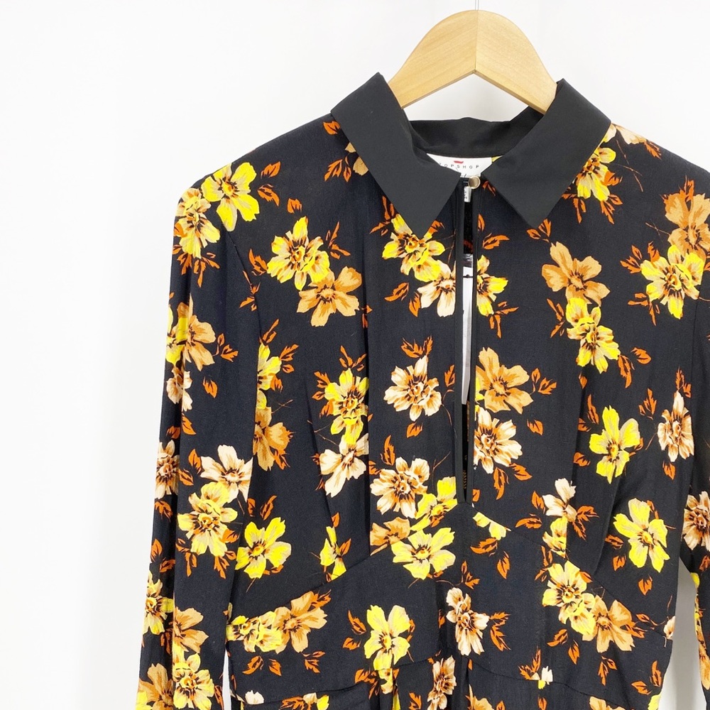 TOPSHOP Floral Long-Sleeve Maxi Dress Size 10 NWT - Picture 3 of 6